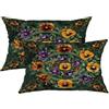 Generic Set di 2 federe per cuscini con viola del pensiero del pensiero del pensiero del pensiero decorative, per divano, letto, divano, autunno, raccolto e casa, 50 x 30 cm