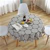 Sutowe Tovaglia rotonda, diametro 150 cm, tovaglia in lino e cotone, lavabile, antimacchia, semplice stile nordico, fresca, per cucina, giardino, festa, tavolo da pranzo, colore: grigio, 150 cm