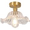 TOKTOP Lampada da soffitto in vetro, illuminazione da soffitto vintage fiore creativo, paralume in vetro interno a sospensione, E27 lampadario per camera da letto, cucina, soggiorno