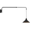 Aioneer Lampada da Parete Telescopica Rotante Industriale Mi con Braccio Oscillante Lungo A LED Nero, Applique da Parete per Interni, Studio, Comodino, Ristorante, GrandeA Large