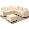 ZYBSLCSY Copridivani Velluto Con Seduta Cuscino E Schienali Separati Copridivano Angolare Elasticizzato Protezione Coprimobile Split Combinato Divano Componibile U (Cushion Rectangular-S,Beige)