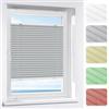 Victoria M. Indiva Lite Tenda Plissettata per Porte e Finestre Montaggio Senza Foratura con Supporto Klemmfix, 55 x 100 cm, Grigio Chiaro