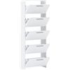 Arreditaly Scarpiera salvaspazio 5 Ante A Ribalta Moderna Maniglie In Alluminio Mobile Ingresso Slim Salvaspazio Per Scarpe Portascarpe Design Minimal Alta Grande 187 x 68.5 x 28 Cm Bianco