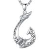 ROMANTICWORK Ami da pesca, catena in argento Sterling 925, nodo celtico, gancio da pesca, ciondolo hawaiano Maui, gioielli regalo per uomo e donna
