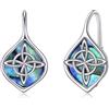 YAFEINI Orecchini con Nodo Trinità Celtica per Donna Argento Sterling 925 Nodo Triquetra Leverback Conchiglia di Abalone Gioielli Irlandesi per Ragazze (Nodo celtico quadruplo)