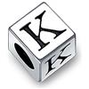 Bling Jewelry Blocco Lettera K Iniziale Alfabeto Charm Bead Per Donne Per Adolescenti .925 Argento Sterling Per Bracciale Europeo