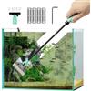 boxtech Raschietto anti-alghe, strumento di pulizia dell'acquario Kit - 5 lame in acciaio + spazzola, manico 50 cm per acquario in vetro