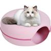 DSOPV Letto a tunnel per gatti, disponibile in quattro stagioni, tubo rotondo rimovibile in feltro con foro di sbirciamento, tunnel interno lavabile per circa 7,7 kg di animali di piccola taglia,