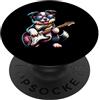 E-Guitar Border Collie Cani Occhiali E-Guitar Border Collie Con Chitarra PopSockets PopGrip Adesivo