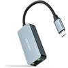 NANOCABLE 10.03.0410 - Convertitore da USB-C 3.2 GEN1 a Ethernet 2.5G, adattatore da USB-C 3.2 GEN1 a Ethernet 2.5G, alloggiamento in alluminio, grigio, 15 cm