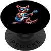 Chitarra Elettrica Kangaroo Artista Rock Chitarra Elettrica Canguro Con Occhiali PopSockets PopGrip Adesivo