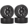 KINGCOO 1:10 Pneumatici RC Rally auto, 4 pneumatici in gomma da 65 mm e plastica vintage per 1/10 RC On-Road Rally Truck Racing Drift Auto per Kyosho Tamiya HPI HSP TT02 (nero)
