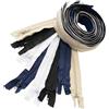 Aerzetix - Set di 8 Cerniere Lampo a Spirale separabili da 90 cm N°5 con cursore | Metallo Nylon Poliestere | Colore Beige Chiaro, Nero, Blu Scuro e Bianco