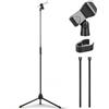 Pyle Asta Microfono Regolabile da 100 a 168 cm, Supporto Microfono da Pavimento Pieghevole con Clip Cavo, Piedini Antiscivolo, Adattatore 15,88 mm