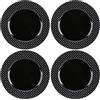 com-four® 4x sottopiatti nero lucido con cuori glitterati - piattino come decorazione da tavola - piatti decorativi per matrimoni o feste di famiglia - Ø 33 cm