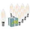 Superia Milano Superia Lampadine a filamento LED TORTIGLIONE TRASPARENTE OVERCLASSIC 5W Equivalenti a 40W, 550LM, LUCE CALDA, Attacco E14, Stile Vintage Retrò, Non Dimmerabile, Pacco da 10