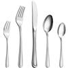 Velaze 30 Pezzi Set Posate in Acciaio Inox 18/10, Set Servizio Posate per 6 Persone, 6 Forchette, 6 Cucchiai, 6 Coltelli, 6 Cucchiaini da tè, 6 Forchette Dolce - Argento (F30)
