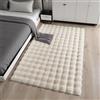 Wusboo Tappeto Camera da Letto Morbido 60×90 cm - Tappeto Peloso Beige Pelo Lungo in Finta Pelliccia, Lavabile e Antiscivolo, Scendiletto Moderno per Salotto, Cameretta e Decorazione Casa
