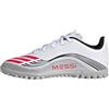 Adidas Unisex - Bambini F50 Messi Club Turf Football Boots Kids, Ftwr White/Lucid Red/Silver Met., 36 2/3 EU