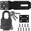JRSHIRLEYLTD Lucchetto in acciaio inox con lucchetto e viti, dispositivo di sicurezza per cancello da giardino, serratura non deformabile per porta in legno