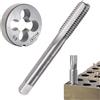 FZYCOM M10 X 1 Metrico Rubinetto e Matrice Set, Maschiatura e Rotondo, HSS Dritto Scanalato Filettatura Macchina Destra Rubinetto con Strumento in Lega Acciaio Filettatura Rotonda Die