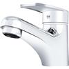 VOLTIX Rubinetto Bagno Lavabo Monocomando, Miscelatore Lavabo con Flessibili da 40cm, Rubinetto Bagno Cromato Facile da Installare, Design Moderno per Lavandini