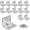 Forhandy 20 Pcs Squadrette Angolari 30 x 30 mm, Staffe Angolari con Vite, Staffa a L 90 gradi per Mobili, Sedia, Libreria