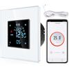 CNBINGO Termostato intelligente da incasso con sonda, termostato digitale per acqua, riscaldamento a pavimento e caldaia, compatibile con Alexa e Google Assistant, controllo vocale, bianco con cornice