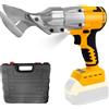 CDIYTOOL Forbici Elettriche Cordless per DeWalt Batteria 20V 300N.m Brushless Battery Tin Snips Max 2.0mm 360° Forbici Elettriche per Lamiera, Tappeto, Pelle, Metallo (Senza Batteria)