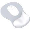 Giecy Tappetino Mouse con Poggiapolsi Gel,Ergonomico Mouse Pad con Base Antiscivolo per Casa e Ufficio(Grigio Argento)