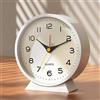 AYRELY® Sveglia analogica da 11,4 cm, piccola, in stile retrò, funzionamento a batteria, orologio da tavolo silenzioso in metallo con luce per decorare soggiorno, camera da letto, comodino, mensola