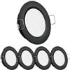 Obeaming 4 x Faretti da Incasso 12V LED Camper 2,5W 3000K Bianco caldo, Rotondo Luci da Soffitto Ø58-63mm 215lm Nero Dimmerabile per Camper Barca Furgone Bagno Mobile Armadio (senza trasformatore)