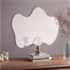 Navaris Specchio da Parete Decorativo - Specchio Bagno da Muro 75 x 55 cm - Specchietto Pensile Design Moderno Ondulato - Vetro Spesso 4 mm - Senza Cornice