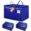 Withosent 100L Borsa Portaoggetti Grande, 10 Pezzi Impermeabile Borse di Stoccaggio Trasloco con Cerniera e Maniglia, Pieghevole Scatole Armadio per Vestiti, Coperte, Trapunte, Blu