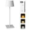 MU LIN Lampada da Tavolo Senza Fili in Metallo, Ricaricabile con Controllo Touch,3 Temperature di Luce & Dimmering infinito, Impermeabilità IP54,Adatto A Cena,Lettura,Camera,Giardino E Tanto In Piu