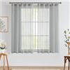 TOPICK Set di 2 tende in lino, colore grigio, altezza 175 x larghezza 140 cm, con passanti nascosti, per soggiorno, cucina, camera da letto, finestra, in voile, trasparente, stile rustico moderno