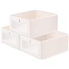 lompyeu Scatole Portaoggetti Pieghevoli, Set di 3 Contenitori, Organizzatori per Armadio 40 x 27 x 17 cm, Cubo Pieghevole in Tessuto con finestra trasparente,Maniglie, per Armadio, Vestiti, Libri,Giocattoli