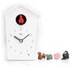 KOOKOO AnimalHouse bianco orologio cucù orologio da parete con 5 animali della fattoria registrazione naturali design moderno