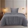 Utopia Bedding Set Copripiumino Seersucker - Include 1 Copripiumino Singolo 135x200 cm con chiusura a cerniera, 1 Federa 80x80 cm con chiusura a busta; il piumino è venduto separatamente.