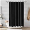 LUKDUNG Tenda da bagno in poliestere, 120 x 180 cm, anti muffa per bagno, tenda da doccia in tessuto, impermeabile, lavabile, con 8 ganci, colore nero