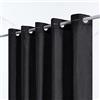Furlinic Tenda Doccia Antimuffa Tessuto in Poliestere Tende Doccia Angolare Impermeabile Lavabile Nero Tenda Vasca da Bagno Grommet Piccolo 90x180cm.