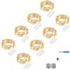 NEXVIN 8 Pezzi Luci a Batteria, Stringa Luci Led Micro 3 Meter 30 LED, Luci Impermeabile a Filo di Argento, Bianco Caldo, Catena Luminosa per Decorazione Interno