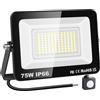 YOJZMA 75W Sensore di movimento Luce esterna, 7500LM LED Flood Lights per esterni 6000K Daylight White IP66 Luci di sicurezza impermeabili per giardino, garage, cortile, campo sportivo, patio