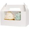 Gcardist Contenitori per Cupcake Bianchi Doppio Supporto per Cupcake Usa e Getta 15 con Finestra 16,5x9,2x8,9cm Contenitori per Cupcake(6,5 x3,6 x3,5 Pollici)
