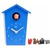 KOOKOO AnimalHouse blu orologio cucù orologio da parete con 5 animali della fattoria registrazione naturali design moderno