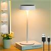 HOTUT Lampada da Tavolo Solare LED Dimmable all'aperto, Lampada da Tavolo a LED Senza Fili per Interni ed Esterni, Carica Solare e USB 2 in 1, IP65 Impermeabile, per Giardino Campeggio Camera da Letto