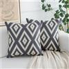 Cheekywares Federe Cuscini Divano 50x50 Autunno Fodere Cuscino Lino Grigio Moderni Astratti Boho Geometria Copricuscini Natalizi Decorativi per Soggiorno Camera da Letto Divano Letto Giardino Balcone Set di 2