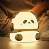 Smiling Shark Carino Lampada Notturne, Panda Ricaricabile LED Notturna Silicone Luce Sensore Tattile 3 Luminosità & RGB Cute Night Light Timer 30 Minuti Luci Notturne per Bambini Decorazione Regali