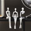 FJSPERM Statue di Pensatori in Argento per Decorazioni per la Casa, 3 Pezzi di Decorazioni per Scaffali, Moderne Sculture d'Arte Astratta Estetica per Libreria, Tavolo da Caffè, Televisore, Scrivania