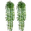 Ousuga Ghirlanda Di Edera Artificiale, 2 Pezzi, Vite Artificiale, Foglie Verdi, Piante Artificiali, Pianta Appesa, Per Casa, Cucina, Giardino, Ufficio, Matrimonio, Decorazione Murale